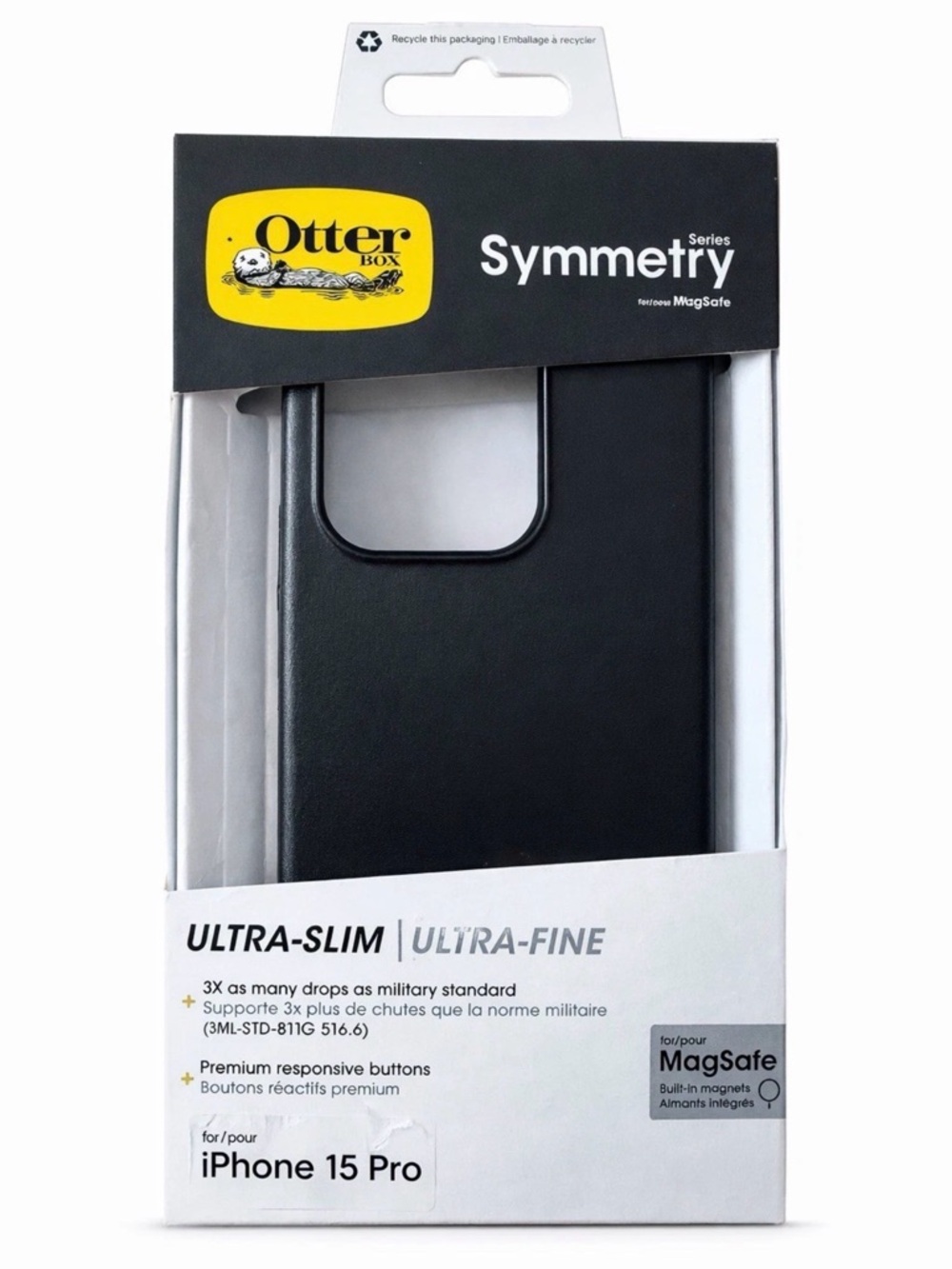 OtterBox Symmetry Series Case for iPhone 15 Pro - Black